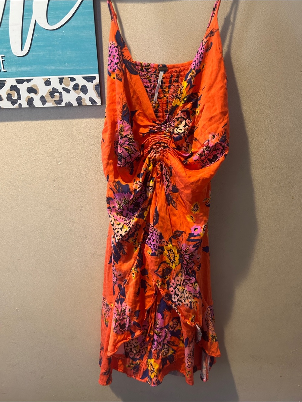 Free People Orange floral dress